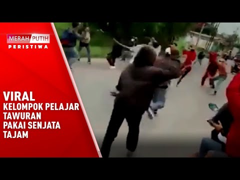 VIRAL KELOMPOK PELAJAR TAWURAN PAKAI SENJATA TAJAM