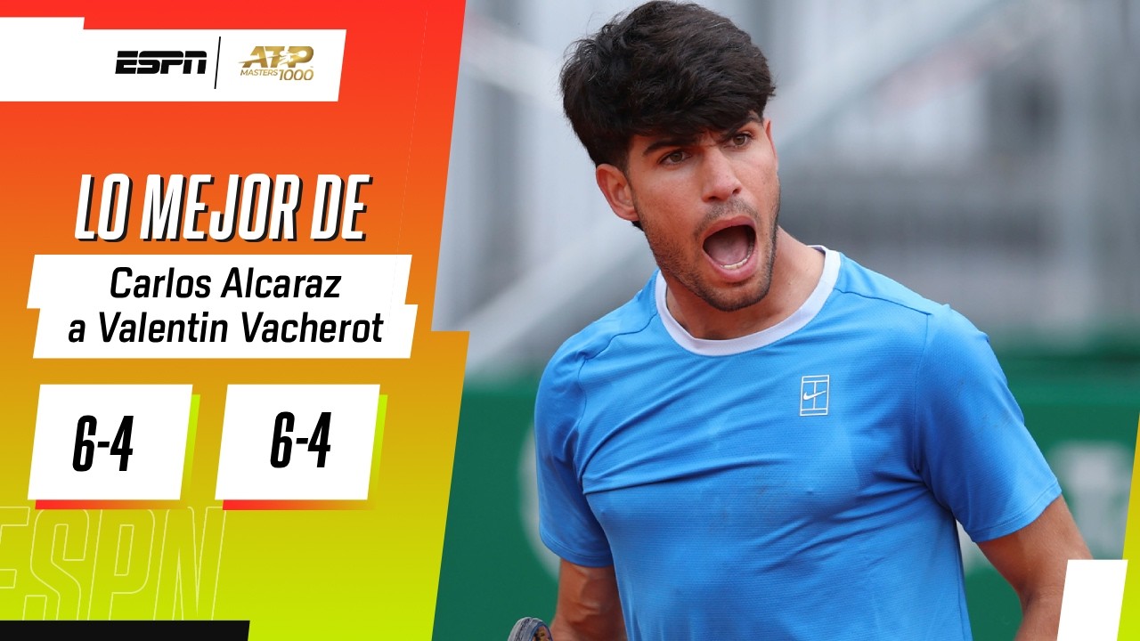 ALCARAZ VENCIÓ SIN PROBLEMAS A VACHEROT Y SE MEDIRÁ CON SINNER EN LA FINAL DE MONTECARLO | RESUMEN