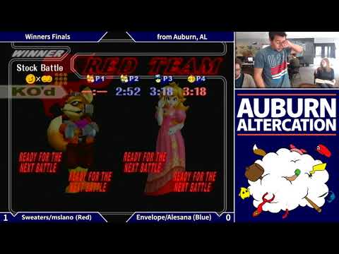 Auburn Altercation #1: Melee Doubles WF - Sweaters + mslano (Red) vs. Envelope + Alesana (Blue)