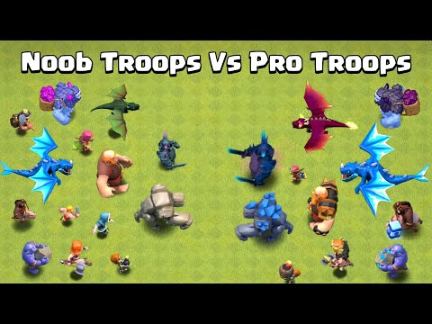 Level 1 Troops with Rage Spell Vs Max Level Troops | Clash of Clans