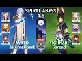 Ayato C0 International & Tighnari C0 Spread Ver.4.5 Spiral Abyss Floor 12 ☆9 Stars【Genshin Impact】