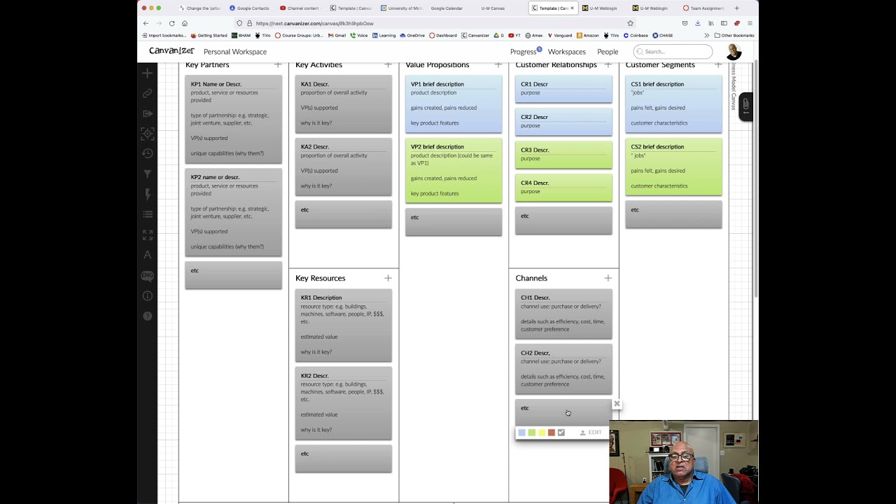 Using the Canvanizer BMC template
