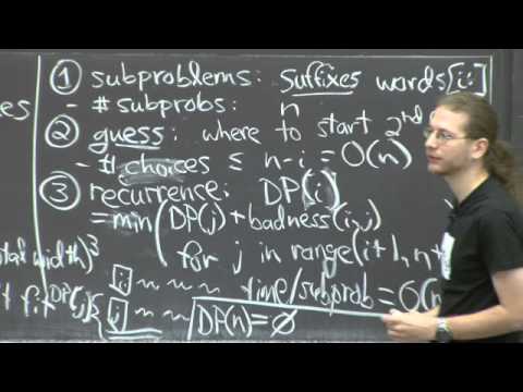 Lecture 20: Dynamic Programming II: Text Justification, Blackjack