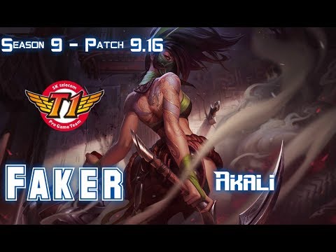 SKT T1 Faker AKALI vs JAYCE Mid - Patch 9.16 KR Ranked