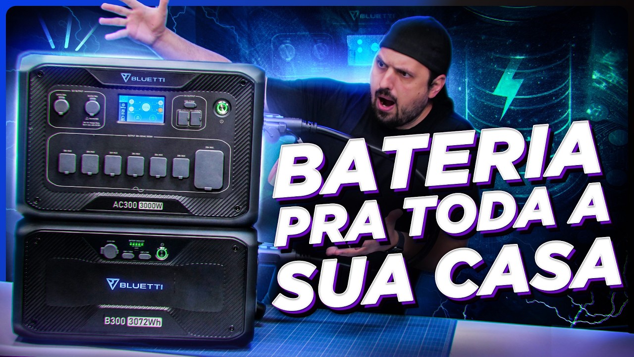 Essa POWER STATION carrega até um CARRO ELÉTRICO! Bluetti AC300 + B300!