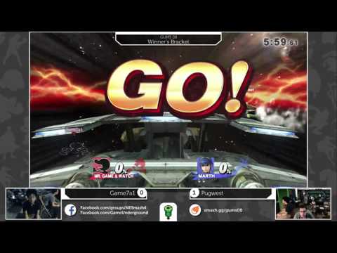 GUMS08 Singles (Winner's Bracket) - Pugwest (Marth) vs Game7a1 (Jigglypuff/Mr. G&W)