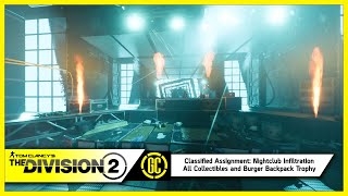 The Division 2 Classified Assignment: Nightclub Infiltration | All Collectibles and Backpack Trophy