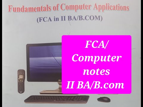 FCA notes |II BA/B.com |computer notes|ksou |