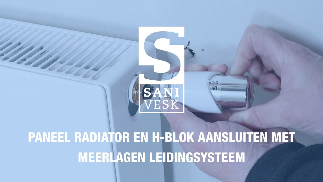 Paneelradiator en H-blok aansluiten met meerlagen leidingsysteem