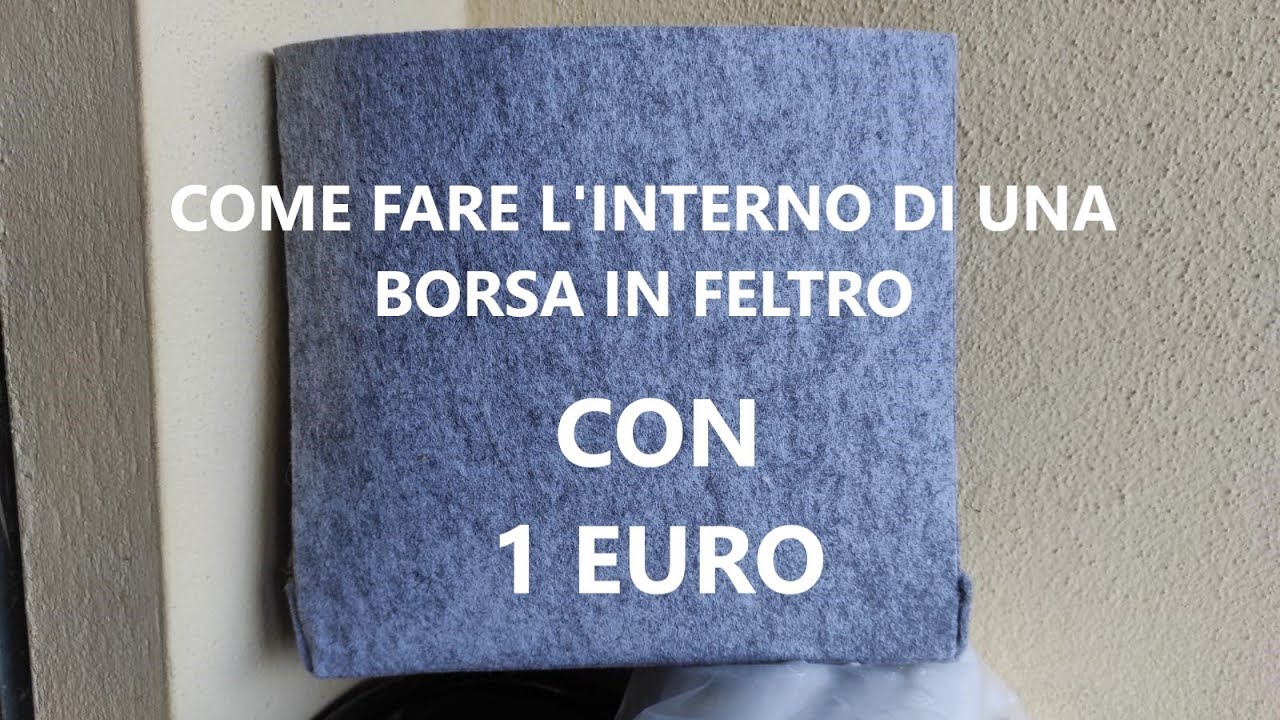 interno borsa di feltro con 1 euro, fodera borsa