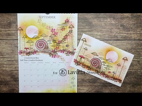Fungi for September by Jo Rice #laviniastamps #calendar #cardmakingvideo 