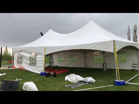 20x60 High Peak Tent Setup - Quick Overview Mid-Job