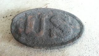 preview picture of video 'Civil War Buckle Found Metal Detecting and Silver'