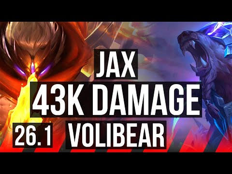 JAX vs VOLIBEAR (TOP) | 43K damage, 5k gold comeback | KR Master | 26.1