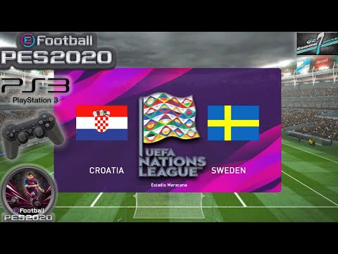 Croatia Vs Sweden UEFA Nations League eFootball PES 2020 || PS3 Gameplay Full HD 60 Fps