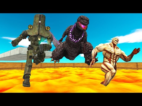 MONSTERS JUMP OVER LAVA HOLE - Animal Revolt Battle Simulator