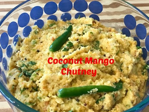 quick chutney recipe for rice andhra style | Raw Mango Chutney | kobbari mamidikaya pachadi for rice Video