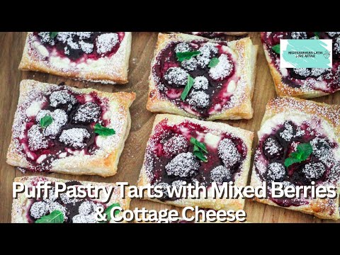 Puff Pastry Tarts with Mixed Berries and Cottage Cheese