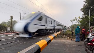 First Inaugural Trial Run : NJP VANDE BHARAT Express 130 kmph Dangerous Passing Throughout Railgate
