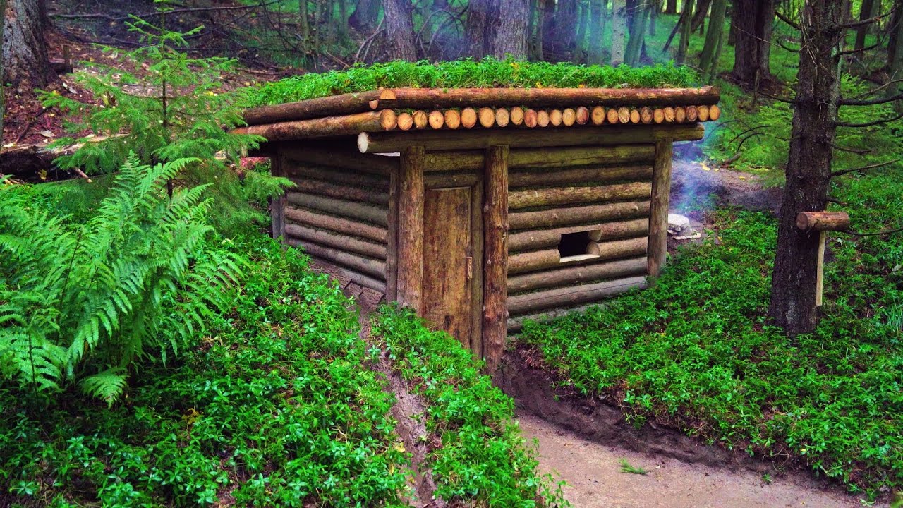 Building a Natural Bushcraft Shelter from START to FINISH in the Wild, Landscaping, Bushcraft skills