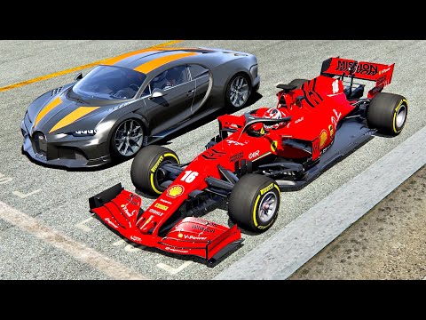 Ferrari F1 2020 vs Bugatti Chiron Super Sport 300+ at Old Monza