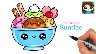 How to Draw an Ice Cream Sundae 🍨