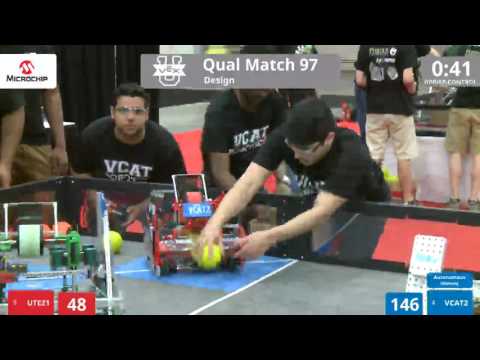VEX Worlds 2016 - VEX U - Design - Qual 97 (UTEZ1) 150 vs 253 (VCAT2)