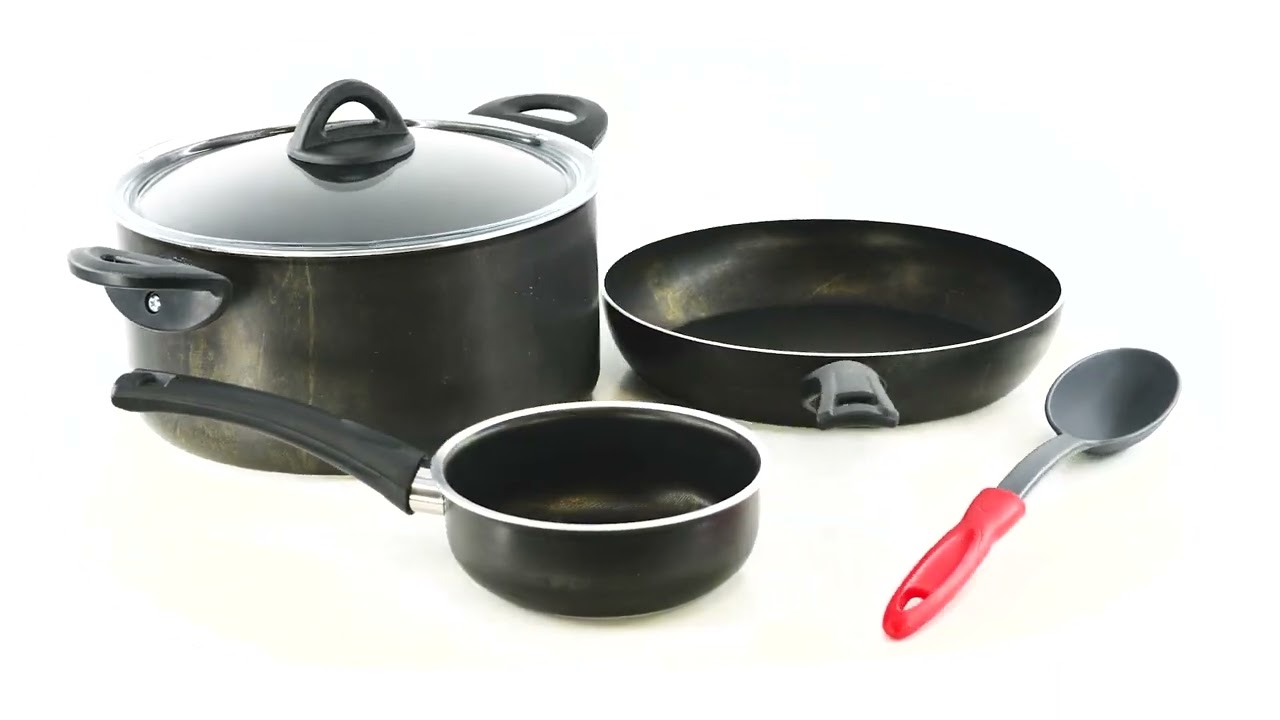 Black 5 pc Non-Stick Pots and Pans Set
