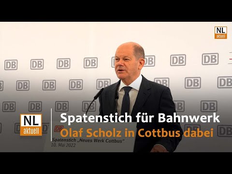 Spatenstich für neues ICE 4-Bahnwerk in Cottbus | Rede von Bundeskanzler Olaf Scholz