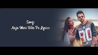 Aaja meri bike pe lyrics