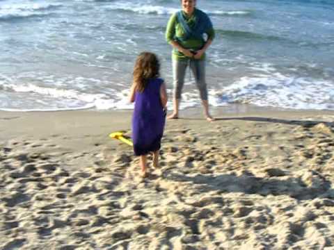 Lianne, Oriel and Anat on the beach in Tel Aviv 17.12.11