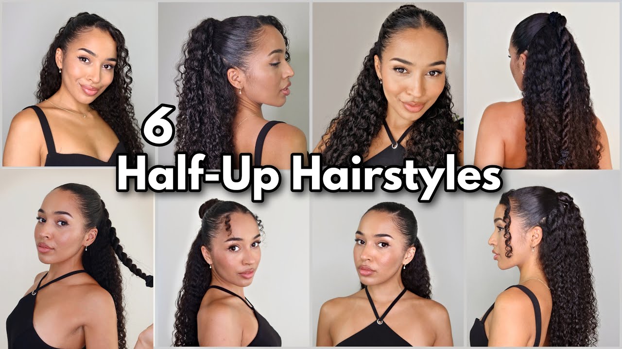 6 HALF-UP HAIRSTYLES FOR BAD HAIR DAYS | #CURLYHAIRSTYLES 2025
