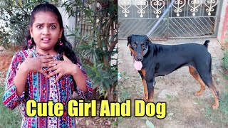 Cute girl and Dog | #shorts  | Monika Prabhu