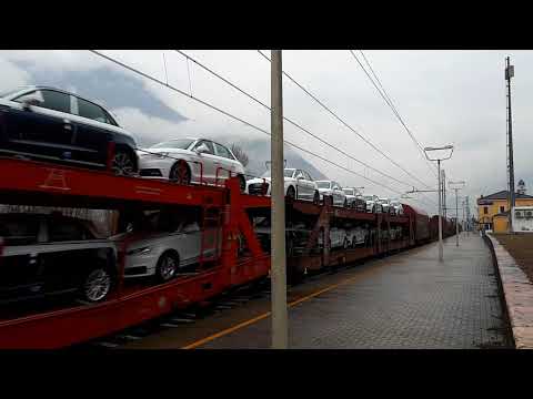 EU 43-007 LOCOMOTION CON MERCI MISTO IN TRANSITO A AVIO (VR) 17 - 3 - 2018