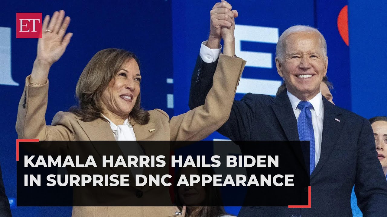 Kamala Harris gives surprise speech at DNC 2024, praises Biden's 'historic legacy'