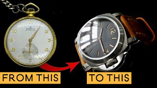 HOW TO CONVERT A POCKET WATCH IN TO A PANERAI -esque WRISTWATCH. unitas 6497 service tutorial guide