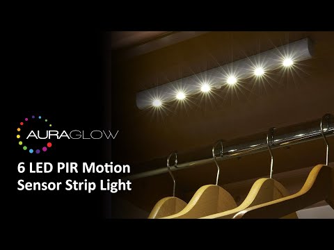 Auraglow Wireless PIR Motion Sensor 6 LED Strip Light - Cool White