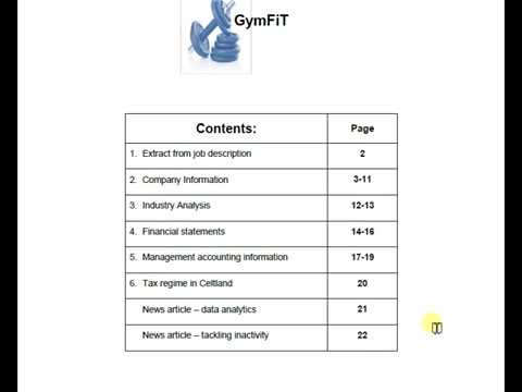 CIMA Operational Case Study Pre-seen Analysis - November 2018 (GymFit)