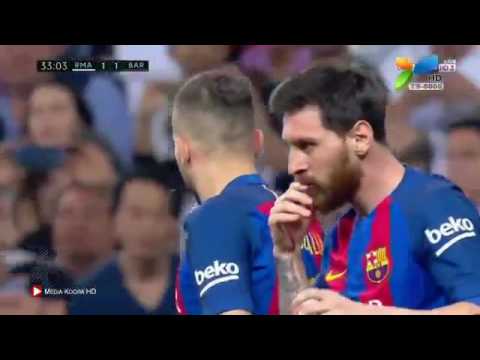 CRISTIANO RONALDO REACTION TO LIONEL MESSI GOAL 1 1  El classico 23 04 2017