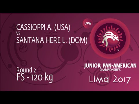 Round 2 FS - 120 kg: A. CASSIOPPI (USA) df. L. SANTANA HERE (DOM) by TF, 10-0