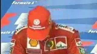 Schumacher cries after equals Ayrton Senna
