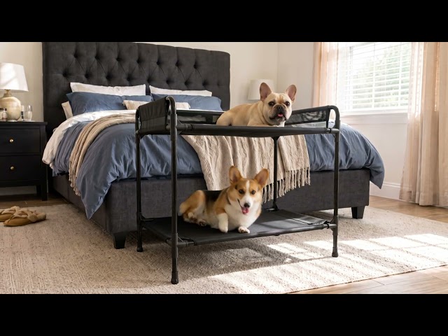 Veehoo Double Tier Dog Bed for Side-by-Side Sleeping