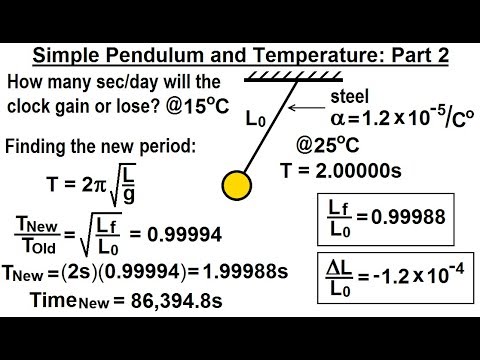 Physics Ch 22A Test Your Knowledge Thermal Expansion 11 of 20 Simple Pendulum and Temp Part 2
