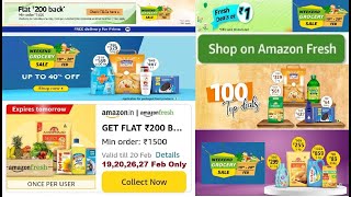 Amazon Weekend Grocery Sale Offers Flat ₹200 Cash Back on Amazon Fresh Orders Minimum Shopping ₹1500