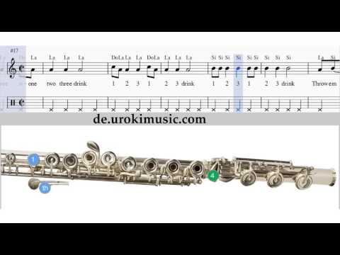 Flöte Lernen Sia Chandelier Noten Flötenunterricht Schule Lied Lehrer Klasse Unterricht Melodie Lehr