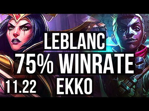 LEBLANC vs EKKO (MID) | 75% winrate, 13/5/12 | BR Grandmaster | 11.22