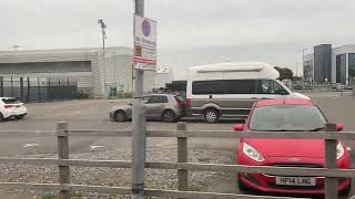 Full journey on Bristol airport shuttle bus from silver zone car park to terminal
