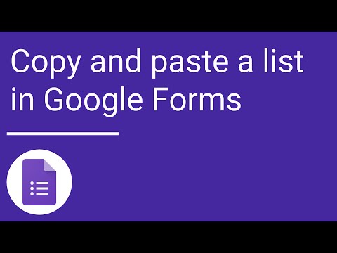 Copy and paste a list — Google Forms