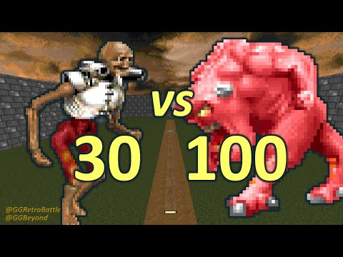 30 Revenants vs 100 Demons - Monster Infighting - Doom II Retro Battles
