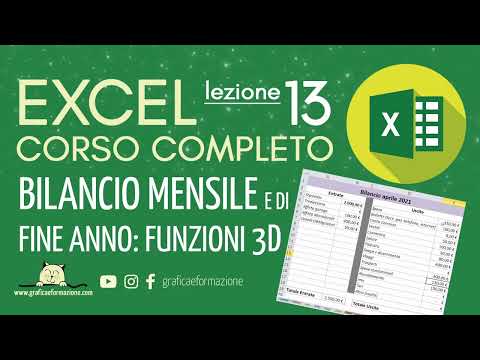 Corso Excel completo | BILANCIO | FUNZIONI 3D | 13
